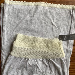 aerie | Grey Lounge Pants, Lace hem | Small Long